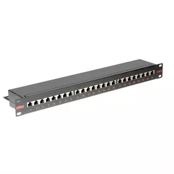 Roline Patchpanel 19", 24-Port, Cat.6, geschirmt, schwarz (26.11.0361)