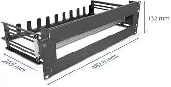 DeLock 19" Schutzschalterleiste 3HE mit Abdeckung und Kabelzugentlastungsschiene (67282)
