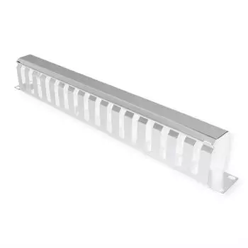 Value 19"-Frontplatte 1HE mit Rangierkanal 40x60mm, hellgrau (26.99.0302)