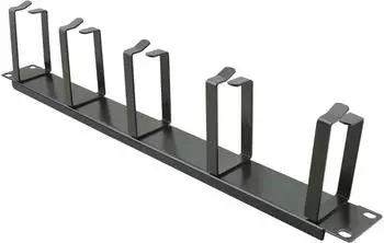 Helos Rangierpanel 19" 1HE mit 5 Metall-Bügeln, schwarz (NRP5S)