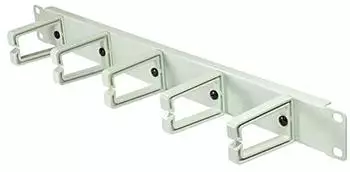 LogiLink Kabelführungspanel 19" 1HE 5 Bügel, grau (OR104G)