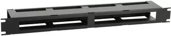 Logon Kabelmanagement-Panel 19" 1U Typ R mit Abdeckung, schwarz (RAO420BL)