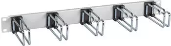 EFB-Elektronik Kabelführungspanel 19" 1HE, 5x Doppelbügel 110mm, schwarz (699981TS.2)