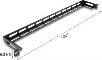DeLock 19" Panel L-Form 80mm mit Kabelbinderbefestigung, 0,5 HE, schwarz (67462)