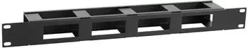 Lanview Kabelmanagement-Panel 1U 19" mit Abdeckung, schwarz (RAO410BL)