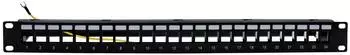 Televes UFB24RJ-A Frontblende 19" 1HE mit Kabelhalter, 24x RJ45, schwarz (533187)