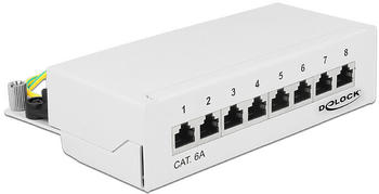 DeLock Desktop Patchpanel 8 Port Cat.6A weiß (87678)