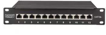 Digitus Cat.6A Patch Panel geschirmt 12-Port 1HE 10" schwarz (DN-91612S-EA)