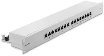 deleyCON CAT 6 Patchpanel 16 Port grau (MK4045)