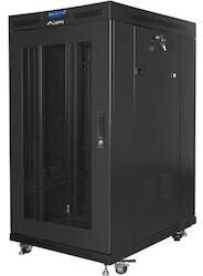 Lanberg Free-standing cabinet 19 inches 22U perforated doors LCD (flat pack) V2 black (22 HE 19 Zoll ) Schwarz (FF01-8022-23BL)