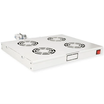 Roline 19-Zoll Dachlüftereinheit 4 Lüfter Thermostat grau (26210107)