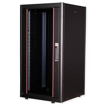 Roline 19-Zoll Basic 22 HE 600x600 BxT Glastür schwarz (26.21.0200)
