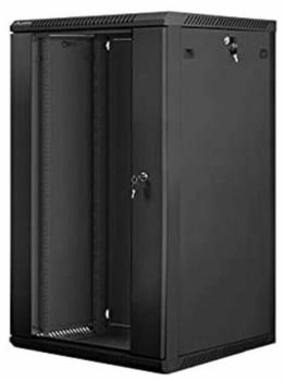 Lanberg Wandschrank 48,30cm (19") 22U/600X600 Glastür schwarz (WF01-6622-10B)