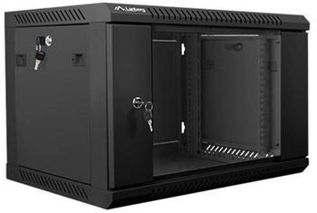 Lanberg Wandschrank 48,30cm (19") 6U/600X450 Glastür schwarz (WF01-6406-10B)