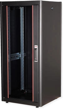 Roline 19-Zoll Basic 26 HE 600x600 BxT Glast&uuml;r schwarz (26.21.0204)