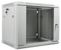 Lanberg Wall-Mounted Installation Rack Cabinet 19'' 9U 600x450mm Gray (Glass...