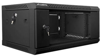Lanberg Rack Wandschrank 48,30cm (19") 4U/600X450 Glastür schwarz (WF01-6404-10B)