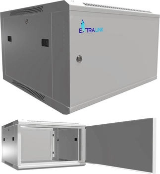 Extralink 6U 600x600 ASP Grau | Rackmount-Schrank | Wandmontage Metalltür (EX.13001)