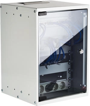 EFB-Elektronik 10inch 9U wall-mounted cabinet depth 300 mm 1-piece pre-assembled RAL7035 (10 Zoll ) Grau (WGB-1009GR.30-SET1)