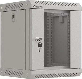 Lanberg WF11-3306-10S Wandmontiertes Regal 6U 30 kg Sperrschloss Ablageschienen Verbessertes Kabelmanagement