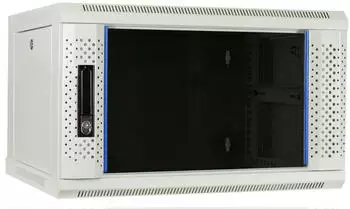 DSIT Netzwerkschrank 6HE Wandmontage 19" mit Glast&uuml;r, wei&szlig;, 600x450x367mm (DS6406W)