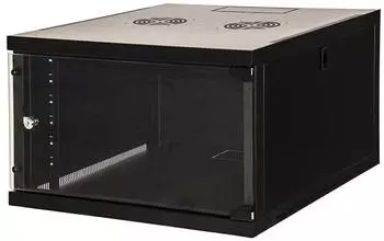 link Wandschrank Rack 19" 6U 350x540x600mm schwarz, Glast&uuml;r (LK1907U66N)