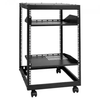 VEVOR Server-Rack mit offenem Rahmen 15U, 4-Pfosten, verstellbare Tiefe 15''-40'' (HT-W6415)