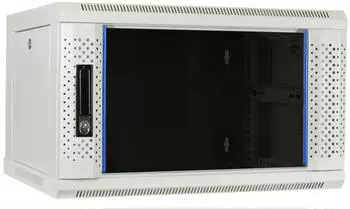 DSIT Netzwerkschrank 19" Wandmontage 4HE, Glast&uuml;r, wei&szlig;, 600&times;450&times;280mm (DS6404W)