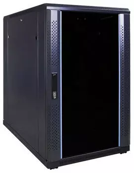 DSIT Serverschrank 19" 18HE 600x1000x1000mm mit Glast&uuml;r, schwarz (DS6018)