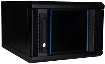DSIT Serverschrank 10" 4HE mit Glast&uuml;r, schwarz, 370x450x264mm