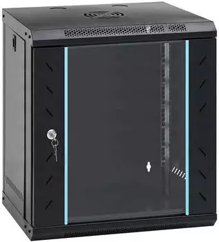 vidaXL 19" Wandschrank Netzwerkschrank schwarz 53x45x60cm Stahl (42017655)