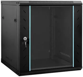 vidaXL 19" Wandschrank Netzwerkschrank schwarz 60x45x65cm Stahl (42017641)