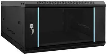 vidaXL Netzwerkschrank 19" Wandmontage 60x60x35cm Stahl, schwarz (42017635)