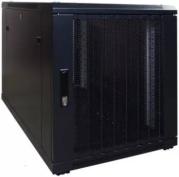 DSIT Serverschrank 12 HE, 600x720x1200mm, perforierte Frontt&uuml;r, schwarz (DS6212PP)