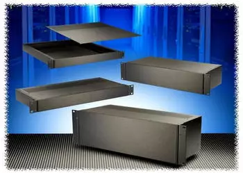 Hammond RM2U1908SBK 19" Rack-Gehäuse 2HE, Aluminium, schwarz (RM2U1908SBK)