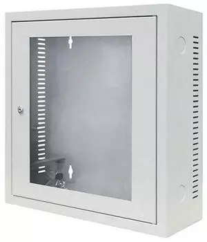 DSIT Wandschrank 3HE mit Glastür, weiß, 185mm tief (DS6603W)