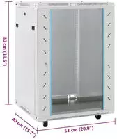 vidaXL 15U Netzwerkschrank 19" IP20 Grau 60x45x86 cm