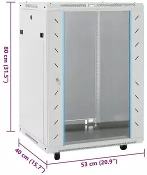 vidaXL Netzwerkschrank 15U 19" grau IP20 60x45x86cm (3307630)