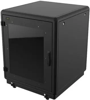 Lanview Freistehendes 19-Zoll-Rack 16U, 750x800x910mm, 91kg, schwarz (RDLAK16U758BL)