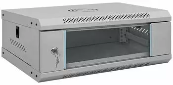 vidaXL Netzwerkschrank 19" 4HE mit Speicher, Stahl, grau (53x35x21cm)