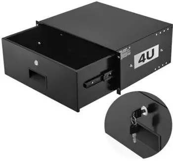 VEVOR Rackschublade 4U abschlie&szlig;bar, 22,68kg, 482mm (SPT-T300-4A)