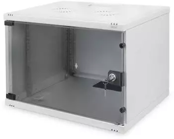 Digitus Professional SoHo-Line Wandschrank 7HE, unmontiert, Sicherheitsglast&uuml;r, IP2X, grau, 400mm tief (DN-19 07U-S-1)