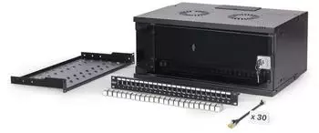 Digitus Professional SoHo Pro Line 19" Wandgeh&auml;use SET 4HE, unmontiert, Sicherheitsglast&uuml;r, IP20, RAL 9005, 400mm tief (DN-49201-SET)