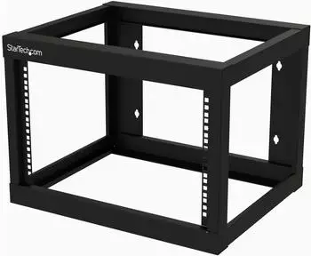 StarTech RK619WALLO Universalgestell 6HE, 2-Pfosten, Wandmontage, mit Zubeh&ouml;r, schwarz, 457mm tief (RK619WALLO)