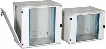 EFB Elektronik 19" Wandgeh&auml;use 12HE, 1-teilig, fest, vormontiert, eigenbel&uuml;ftet, Sicherheitsglast&uuml;r, IP20, RAL 7035, 500mm tief (691712VGR.50)