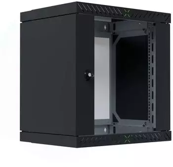 EFB Elektronik X-Rack 19" Wandgeh&auml;use 12HE, fest, eigenbel&uuml;ftet, tiefenverstellbar, 400-600mm, Sicherheitsglast&uuml;r, IP20, RAL 9005, 600mm tief (WGX-1206TS.G1)