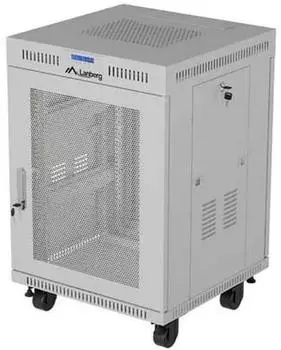 Lanberg 19" 15U 600x600 freistehender Serverschrank, perforierte T&uuml;r, grau (FF01-6615-23SL)