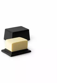 Continenta Butterdose f&uuml;r 125 g Butter 9,5x7x6 cm Keramik matt Schwarz