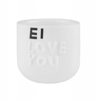 räder Eierbecher weiß,schwarz "EI love you" Ø 5m H 4,5cm