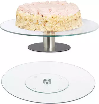 Relaxdays Drehbare Tortenplatte im 2er Set ∅ 30cm